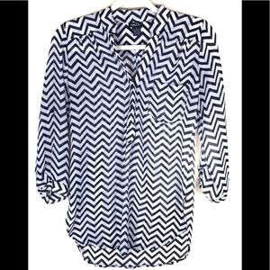RUE 21 Chevron Sheer Blouse Sz Small